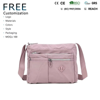 Sac à bandoulière décontracté en nylon grande capacité pour femme, design messager léger et imperméable, tendance et personnalisé