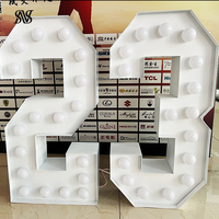 Lettres lumineuses personnalisées, alphabet et chiffres, enseigne lumineuse 3D rétro éclairée par l'avant pour magasin, bar, mariage