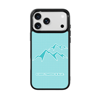 Coque de téléphone AG Feeling Black Edge avec motif bleu glace doré pour iPhone 17, 17 Pro Max, 16 Pro, 15 – Coque magnétique