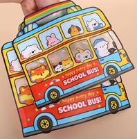 Sac refermable personnalisé en forme de bus, imprimé dessin animé mignon, pour collations d'enfants, biscuits, bonbons, emballage cadeau de fête