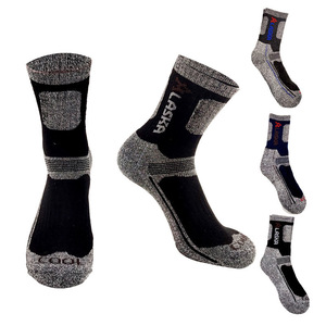 Chaussettes de randonnée pour hommes Laska, mi-mollet, séchage rapide, semelle épaisse en tissu éponge, chaussettes de sport de plein air, gris, noir, bleu marine - Product Image 1