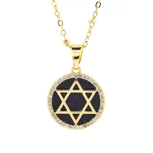 Moda stella di pietra naturale di David collana conchiglia di perle Solomon accessori placcato oro catena lunga gioiello gioiello all'ingrosso