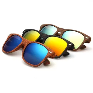Occhiali da sole promozionali con venature del legno per uomo e donna occhiali da sole con venature del legno pubblicitari personalizzati OEM all'ingrosso