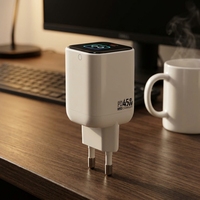 Cargador GaN de 45W con Pantalla y Enchufe para Reino Unido y UE, Certificado ETL CE FCC SAA, Carga Rápida para 17 Dispositivos