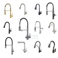 Robinet de cuisine de luxe en laiton massif certifié CE, 3 voies chaud/froid, flexible, style européen, bronze antique