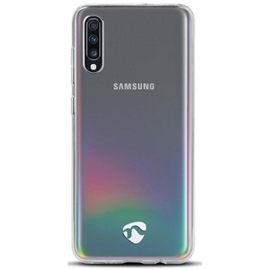 Funda de silicona transparente para Samsung Galaxy A70S con diseño de logotipo - Product Image 1