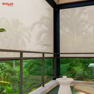 Outdoor Blinds Motorized Roller Waterproof Outdoor Shades For Skylight Windows Simple Plain Style Patios