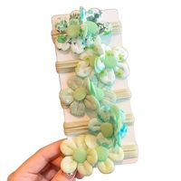 Nouvelles attaches pour cheveux en tissu fleuri style doux pour filles 2025 – Lot de 5 élastiques pour cheveux de 4,5 cm pour enfants, usage quotidien, pour bébés