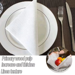 กระดาษเช็ดปากสีขาวแบบใช้แล้วทิ้งผ้าเช็ดปากผ้าลินินเนื้อสัมผัสสำหรับงานแต่งงานโรงแรมปาร์ตี้ร้านอาหาร55gsm พิมพ์ลายแบบทันสมัย - Product Image 4