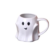Tasse à eau sur le thème d'Halloween, tasse fantôme blanche créative et mignonne, mug en céramique de dessin animé, tasse à café ou à lait pour le bureau