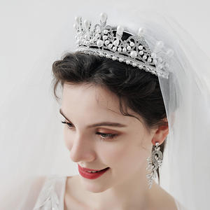 Di cristallo di perle di lusso diadema da sposa e corone per la festa <span class=keywords><strong>della</strong></span> sposa di strass da ballo di nozze accessori per capelli da sposa gioiello - Product Image 1
