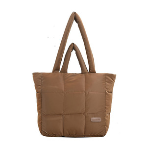 New! Custom Logo Womens Puffy Quilted <strong>Puffer</strong> Tote Handbags Shoulder Crossbody Bags - Product Image 1