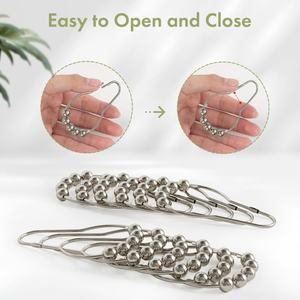 Stainless Steel <b>Shower</b> Curtain Hook 12pcs Curtain Hooks Metal <b>Shower</b> Curtain Splash Clip - Product Image 5