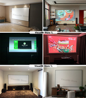 Écran de projection VisualMR 4K PET OptiBlack ALR à cadre fixe mural 16:9 72''-150'' Gain de luminosité 0.8 Projection longue portée Triple