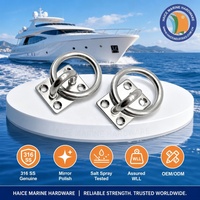 Plaque de fixation rectangulaire en acier inoxydable 316 avec anneau en O 8x50mm pour montage mural ou au plafond, accessoires pour yachts et bateaux