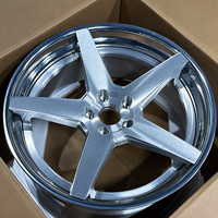Jantes forgées 3 pièces 5x114.3 de 22 à 28 pouces, finition argent brossé avec lèvre polie pour voitures de course Drag Racing Ford Nissan Lexus LC IS Nissan