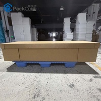 Boîte en carton ondulé robuste avec coussinets de protection en EVA, couvercle et base, écologique et biodégradable, réutilisable, de forme oblongue