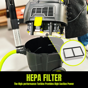 Extracteur de poussière 30L 1600W Classe L, aspirateur auto-nettoyant pour le meulage, filtre HEPA avec télécommande et démarrage activé par outil - Product Image 2