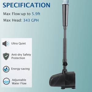 Fabriek Groothandel Prijs Hoge Kwaliteit 350gph <span class=keywords><strong>20W</strong></span> Dubbele Fontein Effect Tuin Vijver Pomp, Dompelpomp - Product Image 2