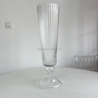 Centre de table romantique de luxe en verre doré avec support floral pour événements de mariage, livraison rapide