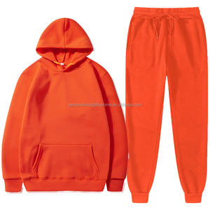 Sweat à capuche 2 pièces survêtement unisexe éponge polaire course entraînement survêtement pantalons de survêtement à capuche sport sweats ensembles - Product Image 1