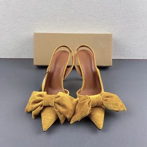 <b>Big</b> <b>Bow</b> Point Toe Tacones Slingback Elegant Pumps Shoes Cute Heels for Women - Product Image 3