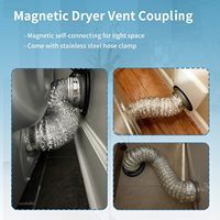 Raccord magnétique pour conduit de sécheuse, auto-connectant et auto-alignant, connecteur de ventilation de 4 pouces, support de tuyau à joint hermétique, centre 0-12 pouces