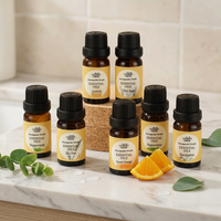 Juego de 6 Aceites Esenciales de Grado Terapéutico Personalizados OEM/ODM, Kit de Aromaterapia con Limón, Árbol de Té, Naranja Dulce y Eucalipto