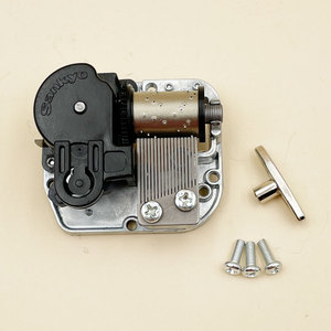 Mecanismo de Caja <span class=keywords><strong>Musical</strong></span> Giratorio de Cuerda Sankyo Silver de 18 Notas para Cajas de Música DIY, Regalos de Antigüedades de Boutique - Product Image 1