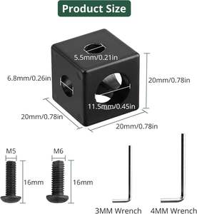 Manufacturer Custom Black Luxury Metal Table Corner Cube Mounting <b>Bracket</b> With Screws - Product Image 5