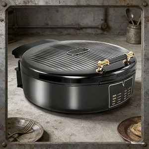 Parrilla Eléctrica de Contacto Maba de 1500W, Antiadherente, de Aleación de Aluminio, Grande y Profunda, para Cocinar Panqueques y Pan - Product Image 4
