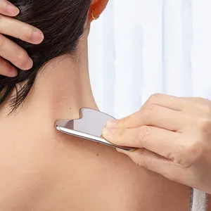 Tıbbi terapi Myofascial Gua sha kazıma masaj araçları el-held paslanmaz çelik Gua Sha yüz için