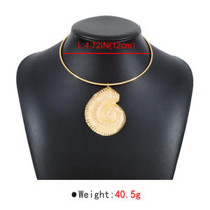 แฟชั่นยุโรปและอเมริกาโอ้อวดคอจี้หอยสังข์ ZA สไตล์มหาสมุทรย้อนยุคสร้อยคอเรขาคณิตรูปแบบสาม<span class=keywords><strong>มิติ</strong></span> - Product Image 5