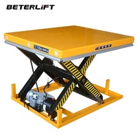 Plateforme élévatrice à ciseaux hydraulique stationnaire personnalisée, quai de chargement, table élévatrice X-Lift de 1 tonne avec rampe d'extension