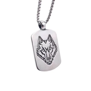Viking Wolf Pendant <b>Titanium</b> Steel Unisex Animal Themed Necklace Everyday Wear 2160142 - Product Image 2