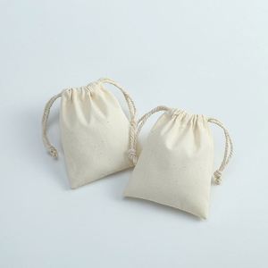 Promotional Recycle Organic Cotton Small Canvas <b>Fabric</b> Gift Drawstring Dust <b>Bag</b> Jewelry Packaging Pouch <b>Bags</b> - Product Image 3