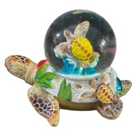 Usine personnalisée résine été plage boule à neige tortue de mer coquillage dauphins boule d'eau pour la Floride Miami touristique Souvenir boule de neige