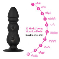 Vibrateur anal à ventouse puissante en silicone, contrôle sans fil, massage de la prostate, plug anal vibrant avec télécommande pour hommes et femmes