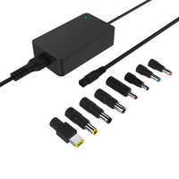 Adaptateur secteur GaN 65W le plus vendu, design fin, alimentation 9-48V avec prises d'entrée C6, C8, C14 pour LED, DVR, moniteur, appareil réseau