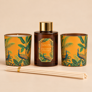 ชุดของขวัญน้ำหอมปรับอากาศแบบก้านไม้หอม 3 ชิ้น ยี่ห้อ Aikun Botanical กลิ่นชาอู่หลงเย็น พร้อมบริการ OEM ODM บรรจุภัณฑ์แบบกำหนดเองสำหรับมอบเป็นของขวัญ - Product Image 2