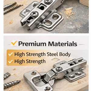 บานพับประตูครัวแบบซ่อนขนาด 35 มม. ปรับได้ 3 มิติ พร้อมแผ่นฐาน, เหล็กปั๊มขึ้นรูปอย่างแม่นยำ, เปิดได้อย่างราบรื่น - Product Image 1