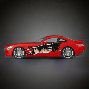 Personalizzato Anime car side body door decal car wrap graphics sticker design japanese 3d anime car side vinyl wrap