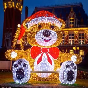 Luces Decorativas LED de Navidad con Forma de Oso 3D, Multicolor, con Clasificación IP65, para Exteriores, Esculturas para Festivales, Parques, Centros Comerciales, Plazas, Eventos Navideños - Product Image 6