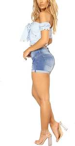 <span class=keywords><strong>Short</strong></span> d'été décontracté pour <span class=keywords><strong>femme</strong></span> <span class=keywords><strong>Short</strong></span> en <span class=keywords><strong>jean</strong></span> extensible taille moyenne lavable <span class=keywords><strong>Short</strong></span> en <span class=keywords><strong>jean</strong></span> junior - Product Image 4