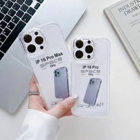 Étui transparent antichoc avec coque de téléphone transparente en TPU pour iPhone 11 12 13 14 15 16 Pro Plus