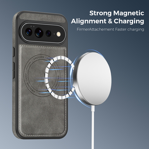 Étui magnétique en cuir vegan pour Google Pixel 11 Pro XL 10 Pro XL 10A 9A 9 Pro <span class=keywords><strong>8</strong></span>, coque de téléphone professionnelle mince classique antidérapante - Product Image 2