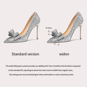 Lily <span class=keywords><strong>Wei</strong></span> Mới Mùa Thu Đám Cưới Phụ Nữ Của Cao Gót Dép Bow Và Mũi Nhọn Phong Cách Stiletto Cho Đám Cưới Gót Giày - Product Image 6