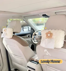 Universal Flower Custom Car Visor Portable Lace Creative Car Napkin Box Holder For Women