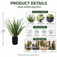 Künstliche Aloe Vera mit Echtem Aussehen, 70cm PE-Material, UV-Beständig, Umweltfreundlich, für Geburtstag, Landschaftsgestaltung, Ostern und Zuhause