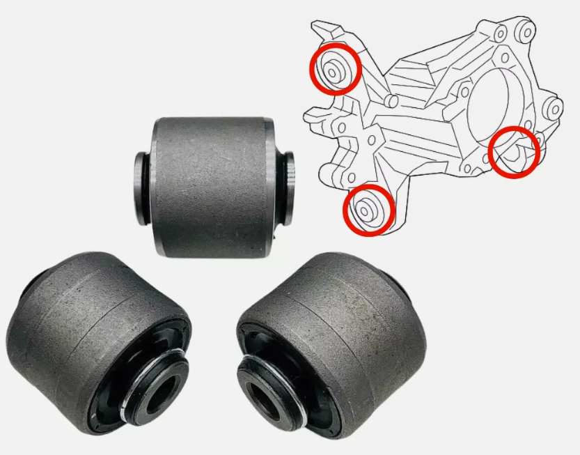 With 6 Bolts 2 Side Suspension Knuckle Bushing Kits For Jeep Cherokee 2014-2023